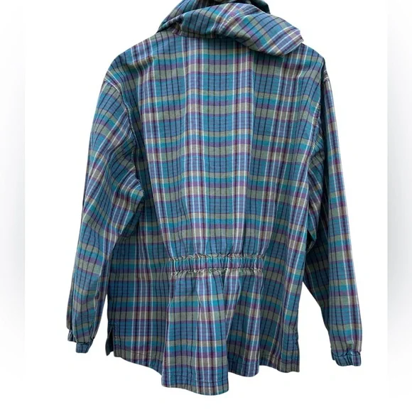 Eddie Bauer Blue and Green Plaid Jacket - Picture 4 of 5